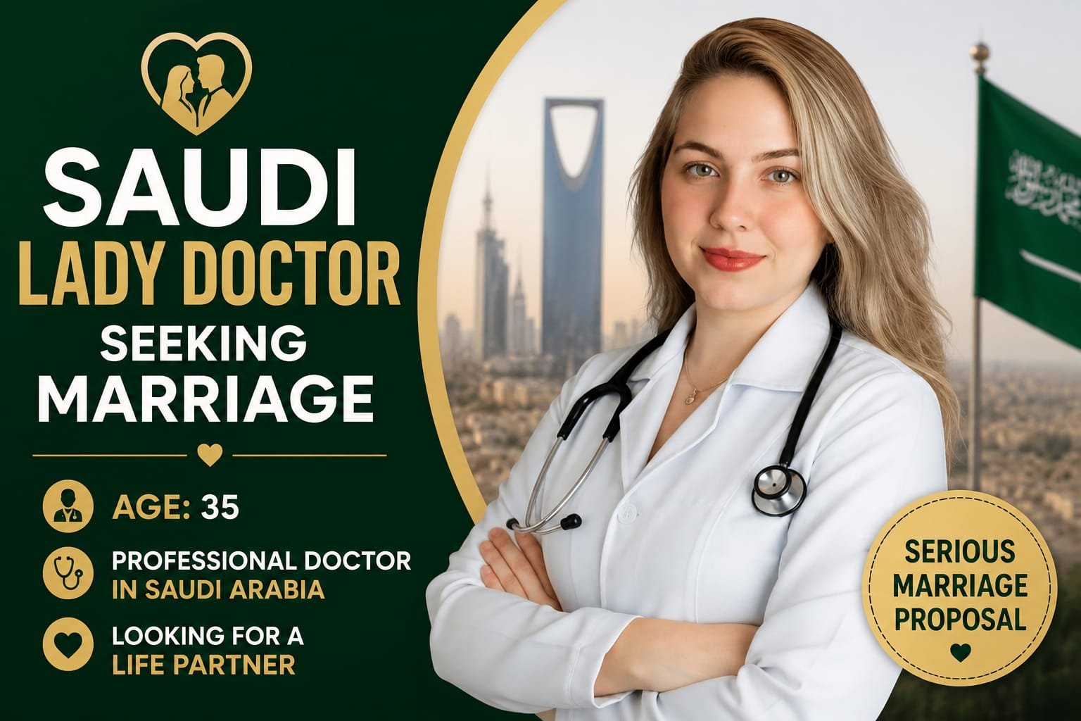 Saudi lady doctor seeking marriage at age 35 — explore modern marriage expectations, compatibility, values, and tips for finding the right life partner.