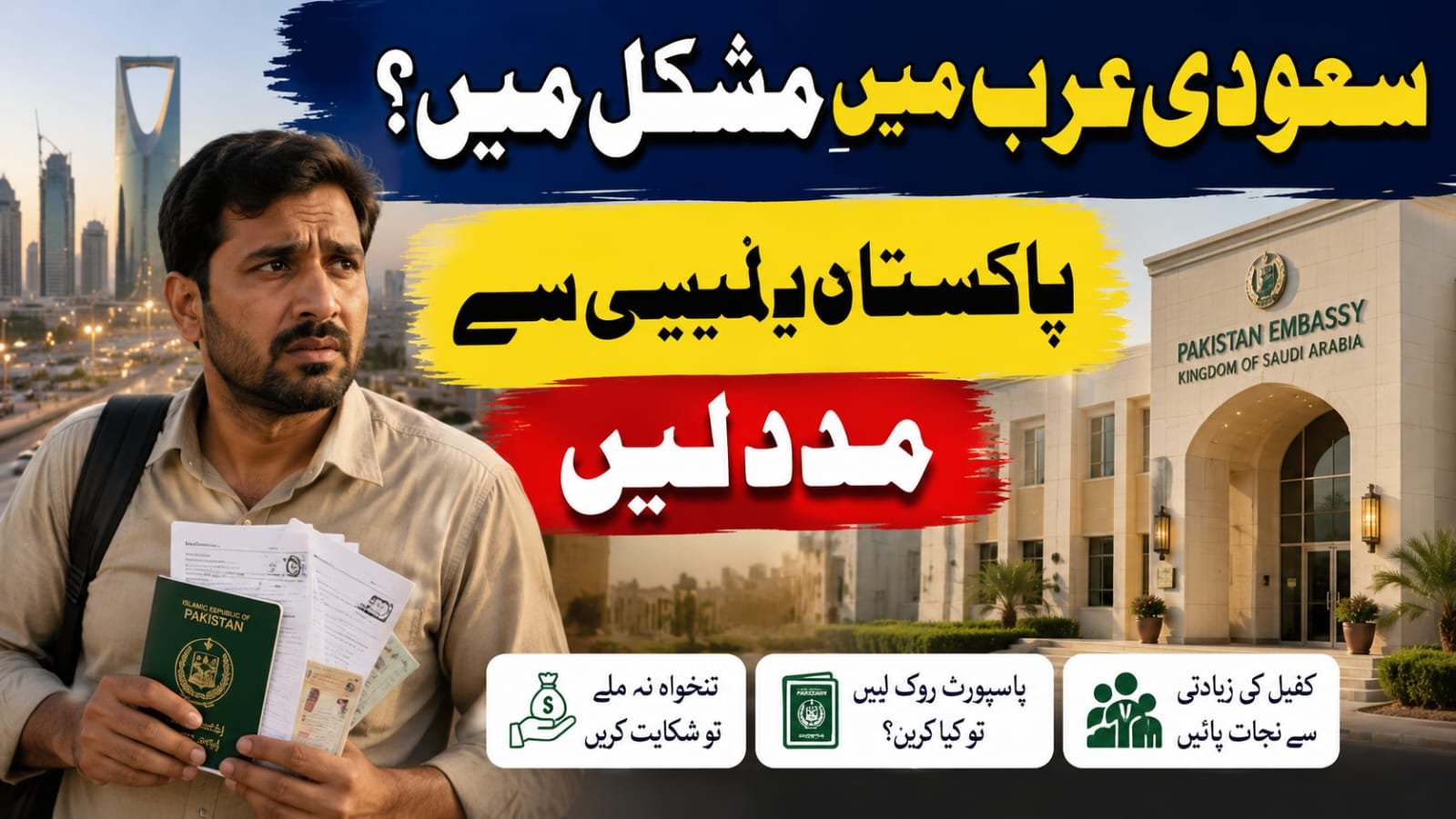 Title: Saudi Arabia Me Kafeel Salary Nahi Deta Ya Tang Karta Hai? Pakistani Embassy Se Madad Ka Complete Guide 2026